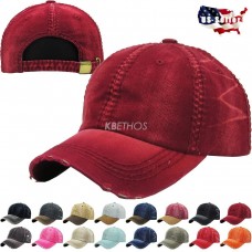 Distressed Washed Vintage Dad Hat Cotton Cap Adjustable  eb-68195072